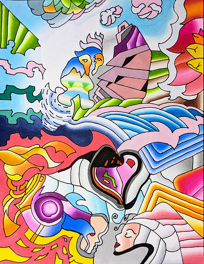 Boundless abstract drawing illustration