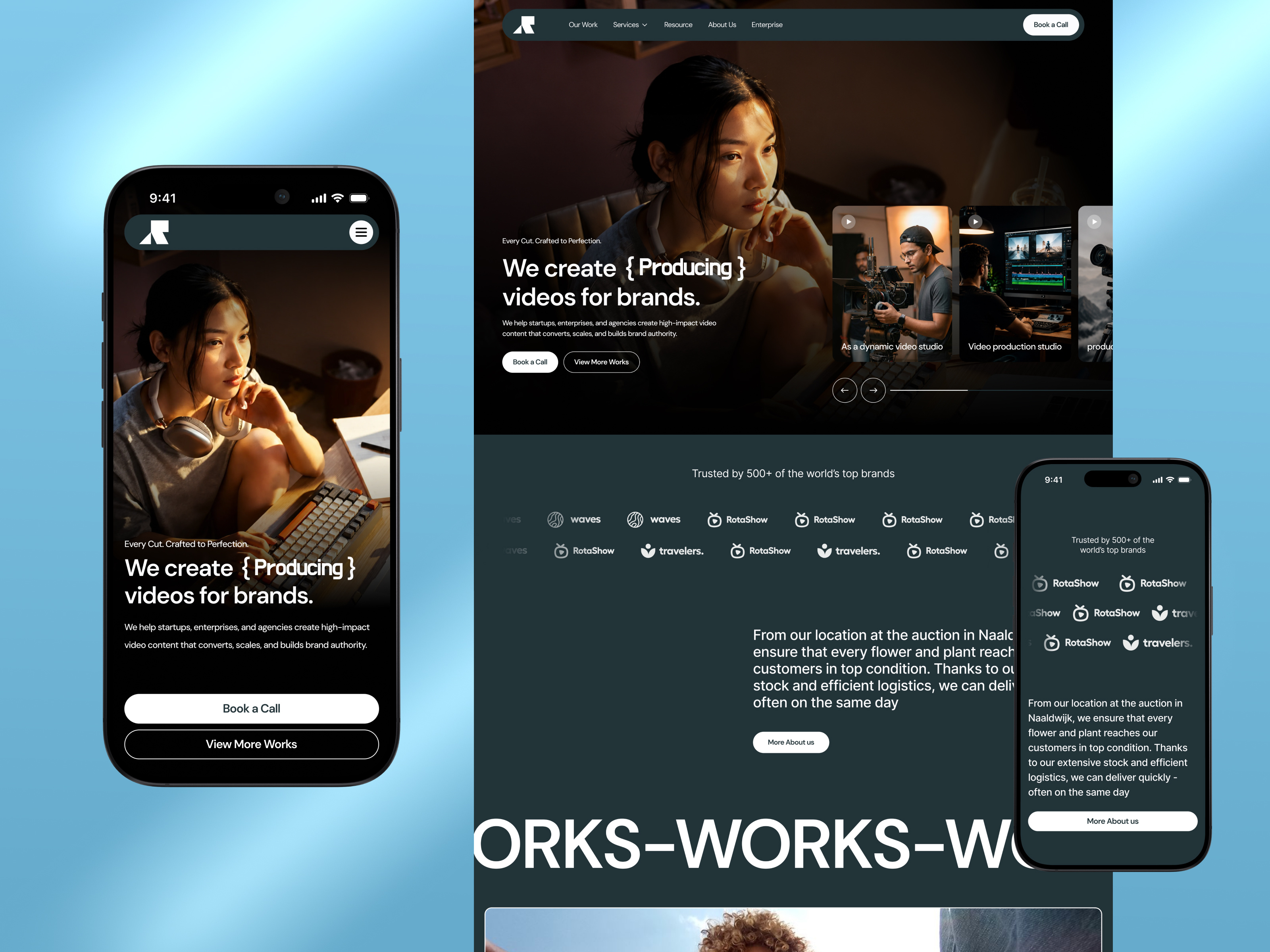 Agency - Website Design Mobile View agency agency website branding clean design header illustration landing page product design production house saas social studio top agency typography ui ui ux user experience ux website