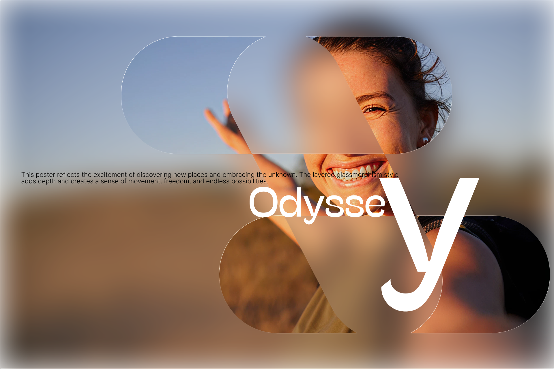 Beyond The Horizon adventure creativeposter digitalart exploration glassmorphism graphic design posterdesign wanderlust