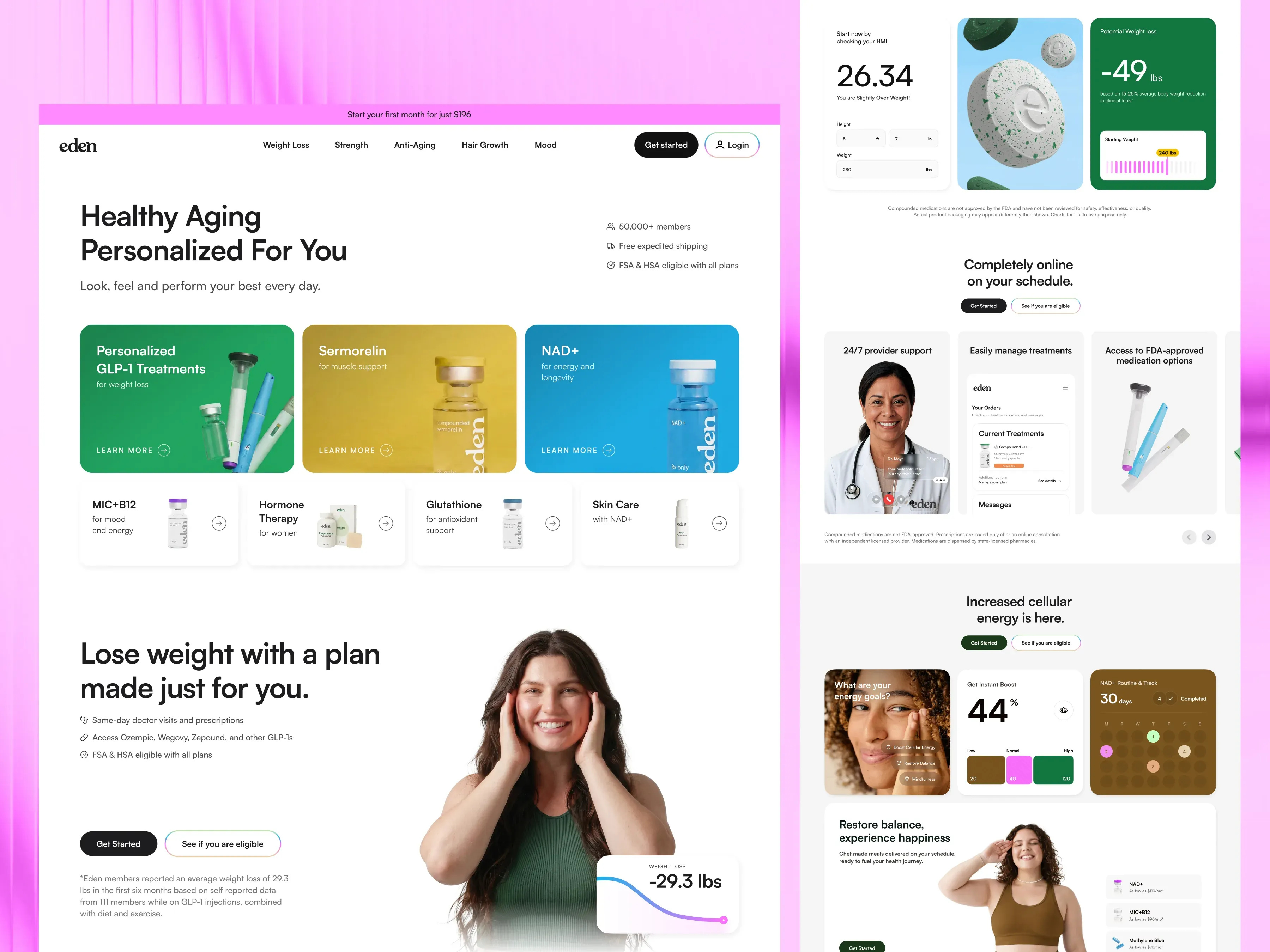 Tryeden - Hire Telehealth Design Agency dstudio agency case study eden eden eden collaboration dstudio eden landing page eden telehealth website design eden website glp 1 glp 1 treatment nad product design rx semagludite telehealth design agency top designer for telehealth tryeden website