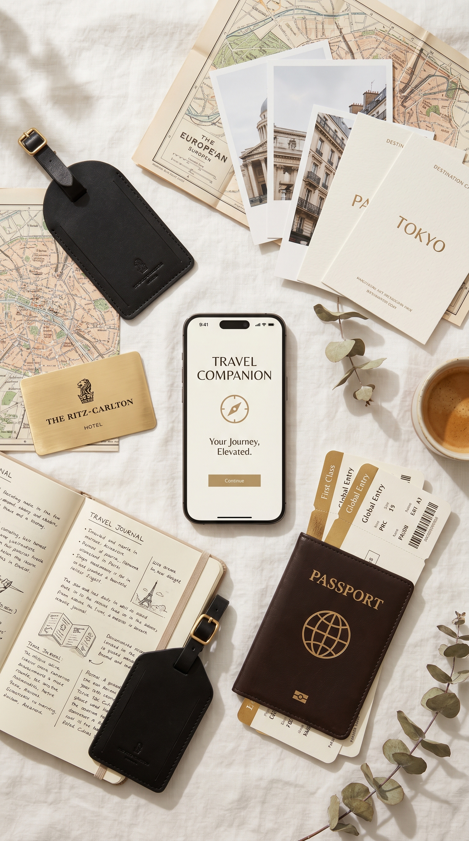 Travel Companion — Luxury Travel App Design app design brand experience editorial design luxury design mobile design product design travel app travel planning ui design ux design