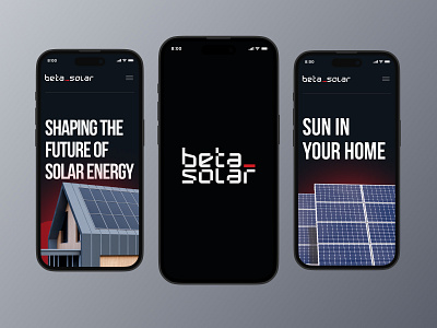 BetaSolar - Mobile Headers app branding clean dark design header minimal mobile pannels red solar solare energy ui uiux webdesign website