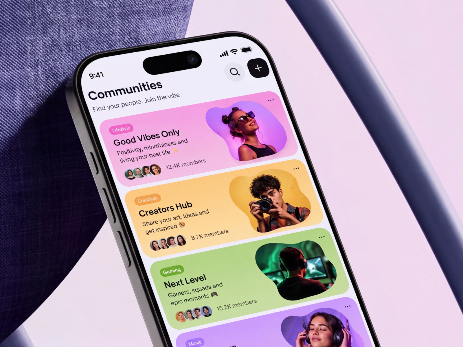 Good Vibes Only – Community Social App app design app development community app community platform comunity app creative ui digital product gen z app gen z design lifestyle app mobile app design mobile interface social network startup app techwitpro app ui design uiux design user experience ux design website design