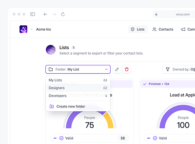 Something new 🪄 app icon crm dashboard dashboard app product product design purple saas saas app wiza