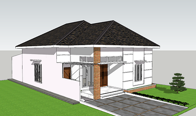 3D design of maison derubies house 3d branding design graphic design illustration photoshop sketchup