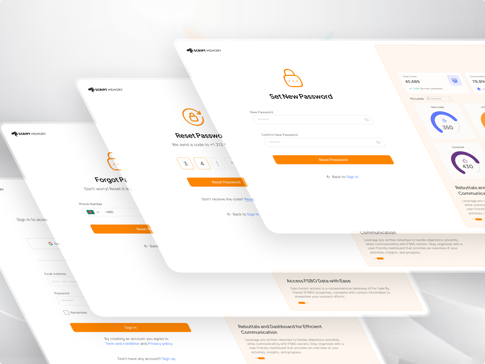 User Onboarding & Password Reset Flow app authentication authflow authorization authorization flow dashboard interface login login page onboarding onboarding flow password recovery password reset recoveray reset reset password saas onboarding sass sign up ui