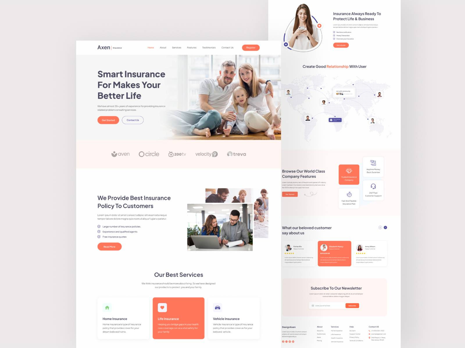 Insurance Landing Page Template by Md Abu Umayer Sarker on Dribbble