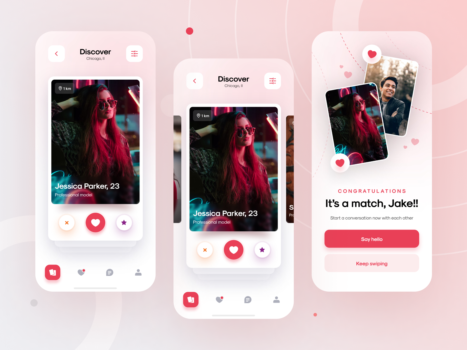 Dating App Ui Design Swipe View Concept By Mithun 🔥 On Dribbble