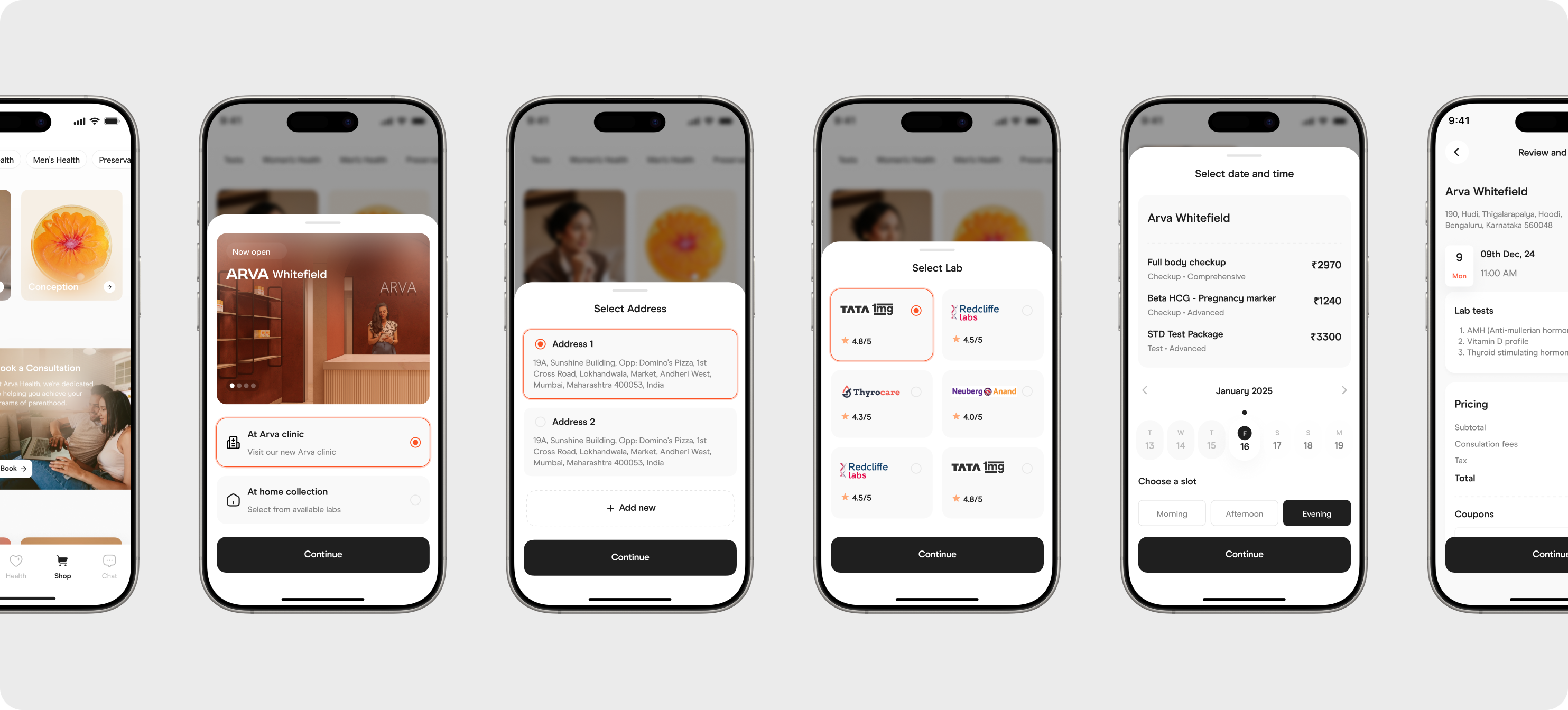 App UI for Arva Health app app design brand branding design fertility health health app mobile app product design saas ui