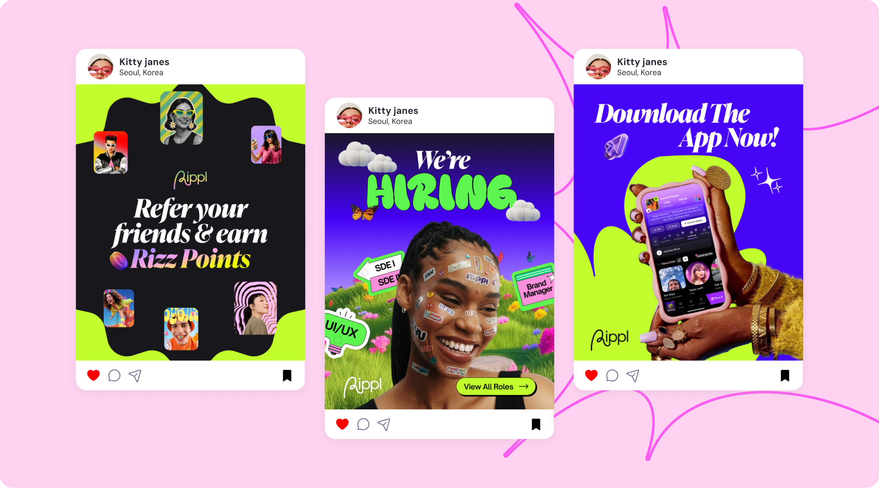 Social template design for Rippl bold bold design brand branding design genz illustration logo marketing marketing design modern social template visual visual design