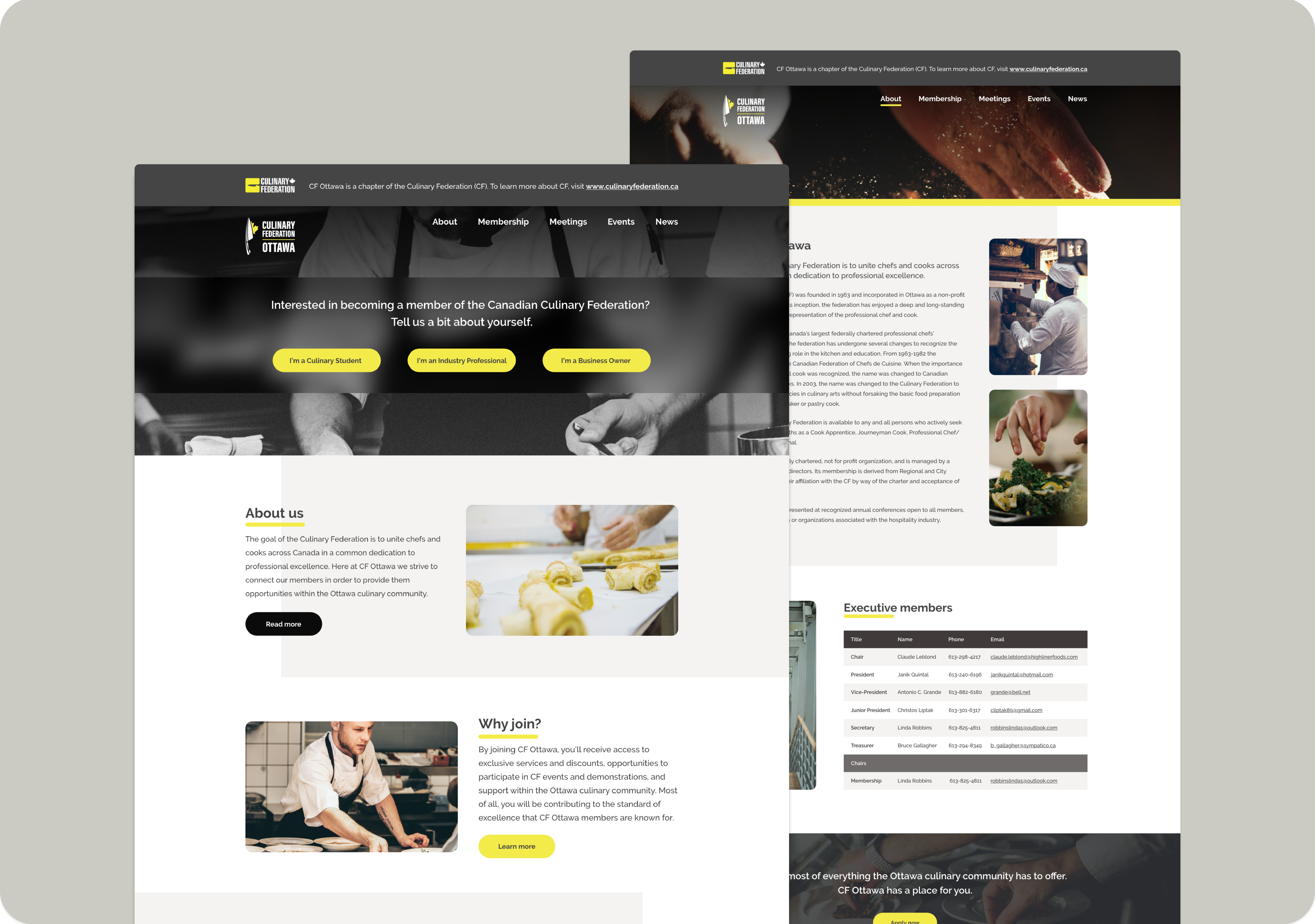 Culinary Federation Ottawa | Rebrand & Web Design branding ux uxui web design