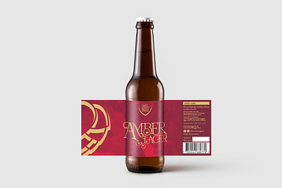 Amber Lager, Hantverksbryggeriet. amber beer label branding design graphic design illustrator label label design logo royal vector