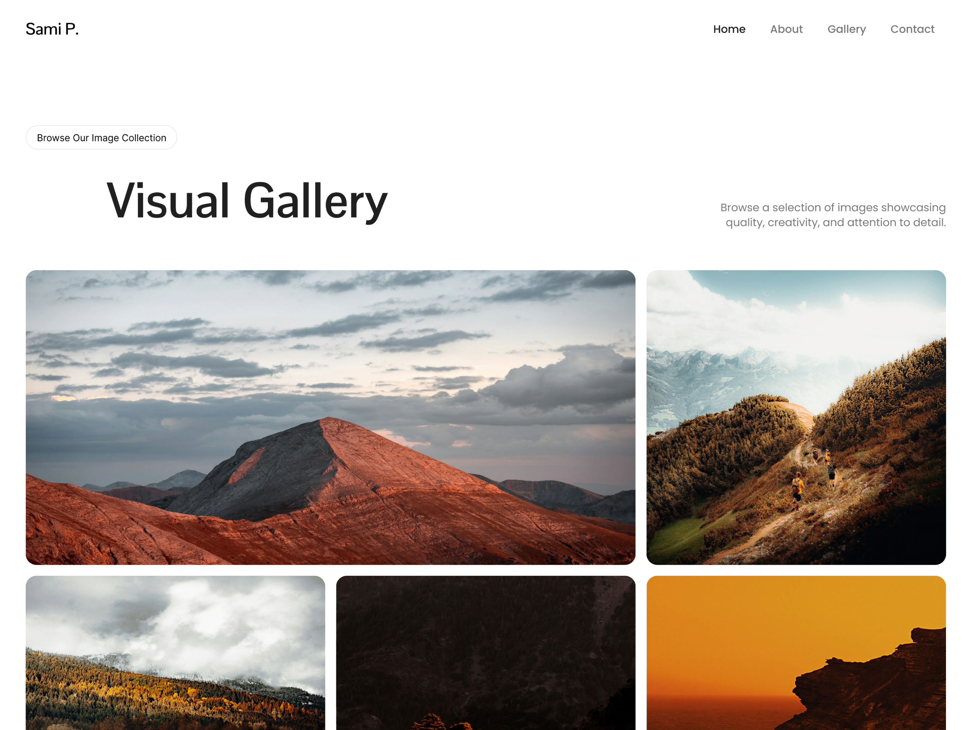A Fresh Way to View Photos 🌅 gallery section modern gallery section design photo section design photo section new design sami designs section design ui uiux design