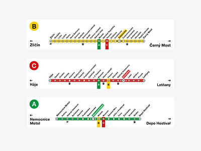 🚇 Prague Subway Navigation Concept brand ux branding concept design graphic design indetity layout map navigation prague public public transport redesign subway transport tube ui underground user experience ux