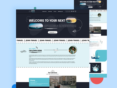 John Travel Agency logo travel agency travel ui travel uu traveling website uidesigner website ui