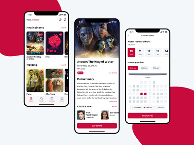 Cinema mobile app app design graphic design ui ux