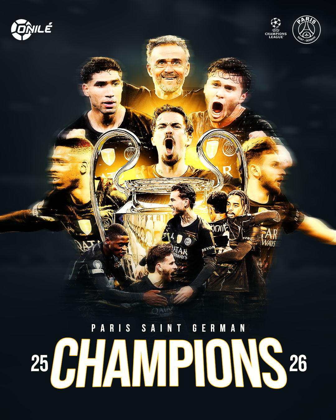 PSG UCL POSTER football graphic design motion graphics photoshop sport designs