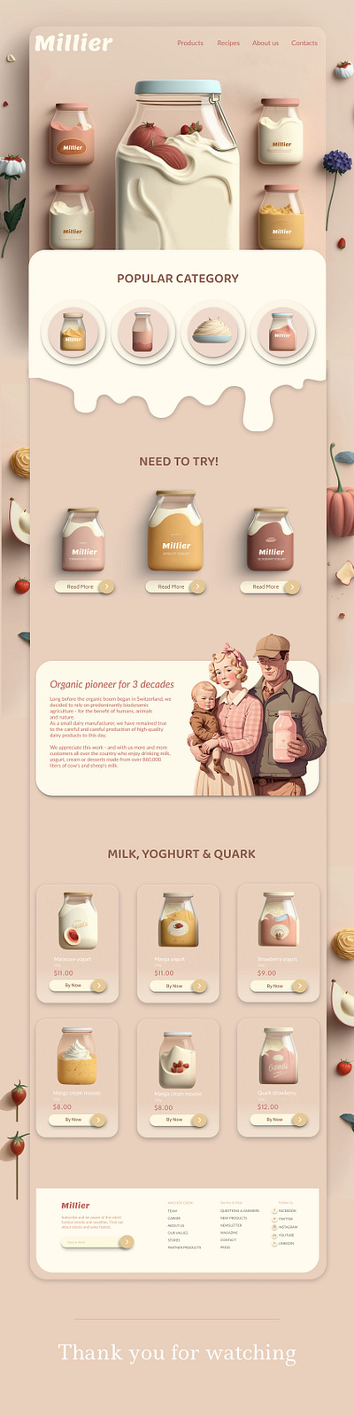 Milk Store / WEB DESIGN branding design illustration landing shop store ui ux web webdesign