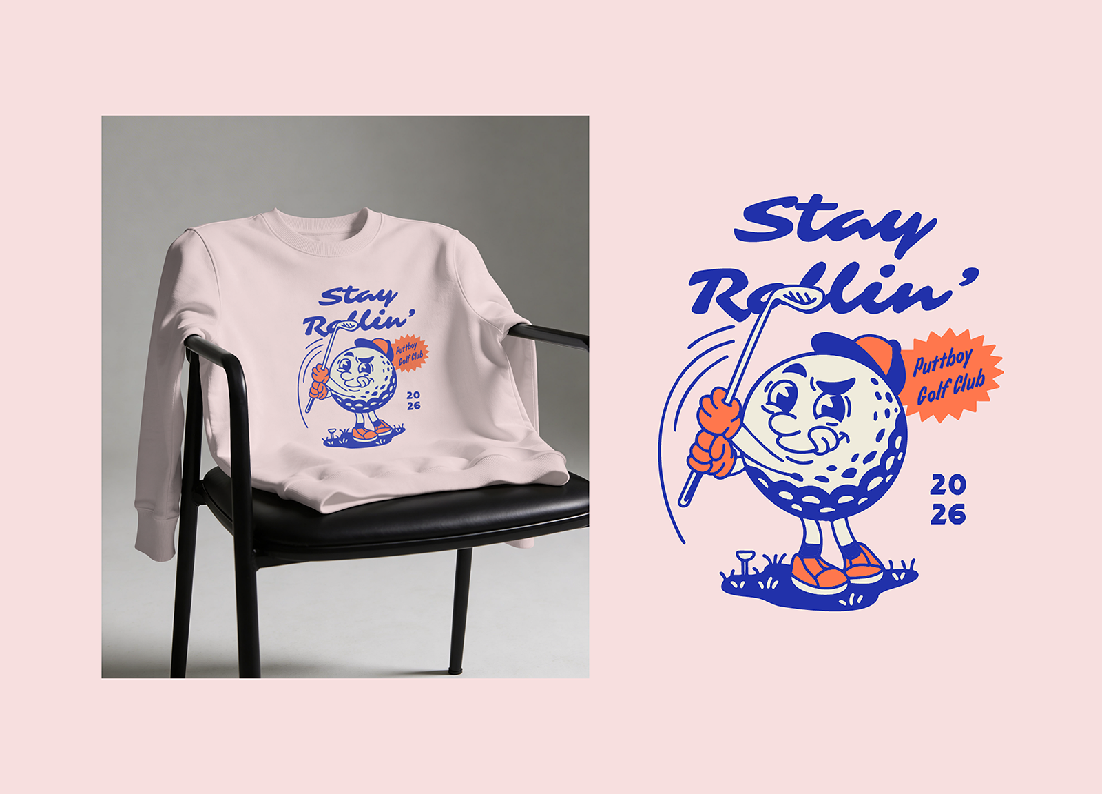 Stay Rollin - Sweatshirt apparel ball branding clothing design geometric golf golf club graphic design illustration line lineart logo mascot merch merchandise monoline retro sweatshirt t shirt