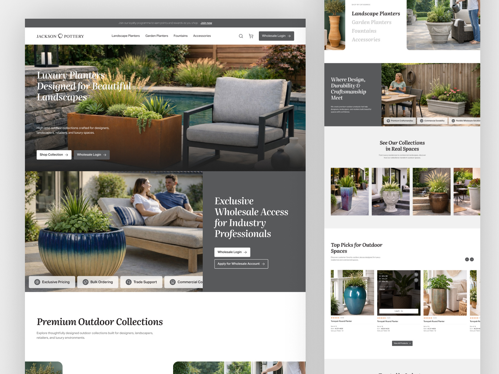 Jaclson Pottery Website UI Design dashboard design figma framer landing page design mobile app design ui design ux design webflow website website layout design website redesign