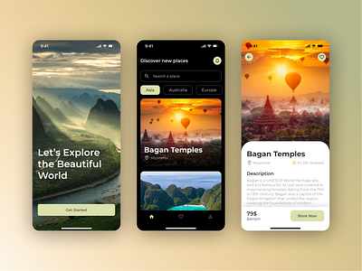 Travel App UI adventure android app clean design destination figma ios app mobile mobile app design simple tourism travel agency travel app traveling trip ui uiux userexperience userinterface ux