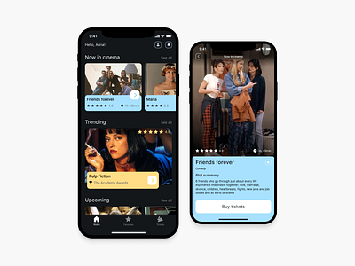 Movie tickets app by 90's app design ui ux