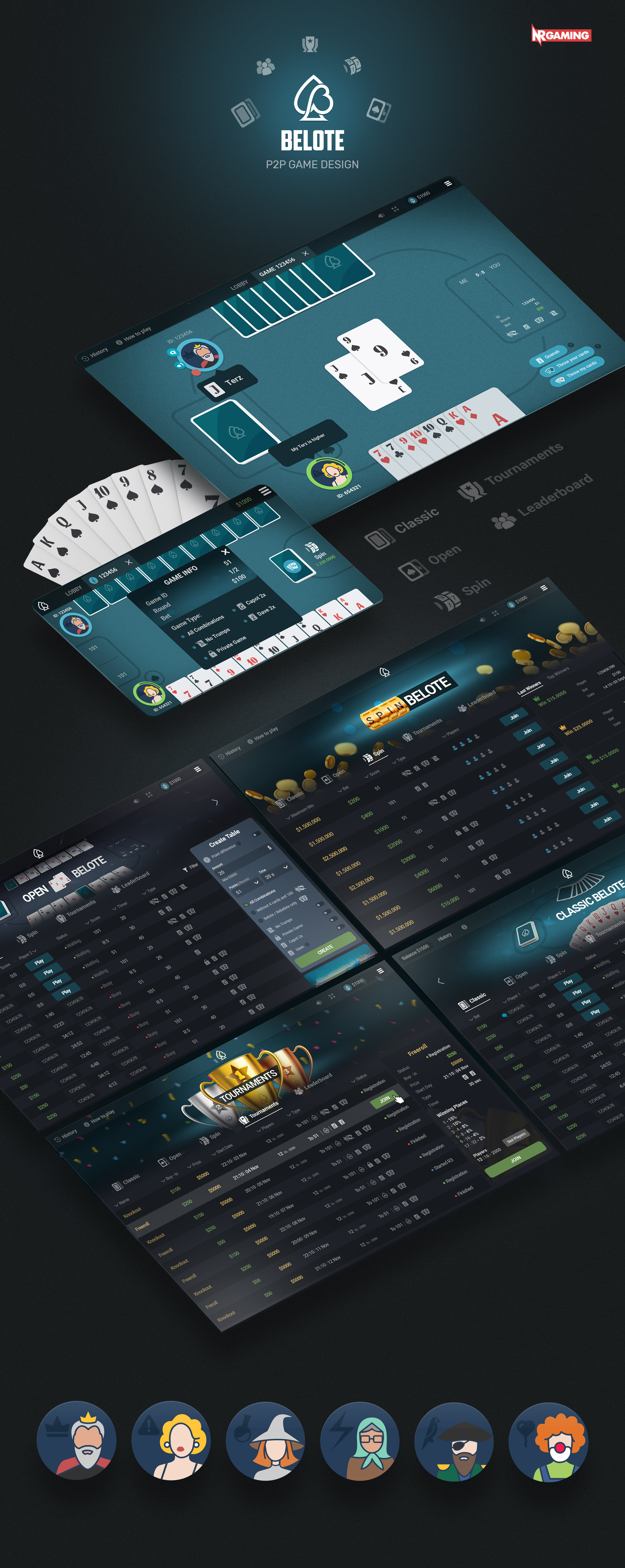 BELOTE - Casino Game 3d animation branding graphic design logo motion graphics ui