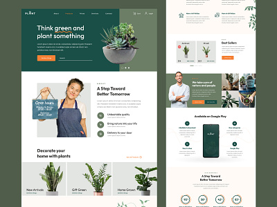 PLANT - Landing Page Design design layout ecommerce design graphic design green plant design landing page landing page design layout design shop online design template layout web template webdesign