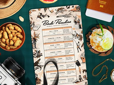 Birds of Paradise Cocktail Menu Design branding creative agency design graphic design illustration logo logotype restaurant branding
