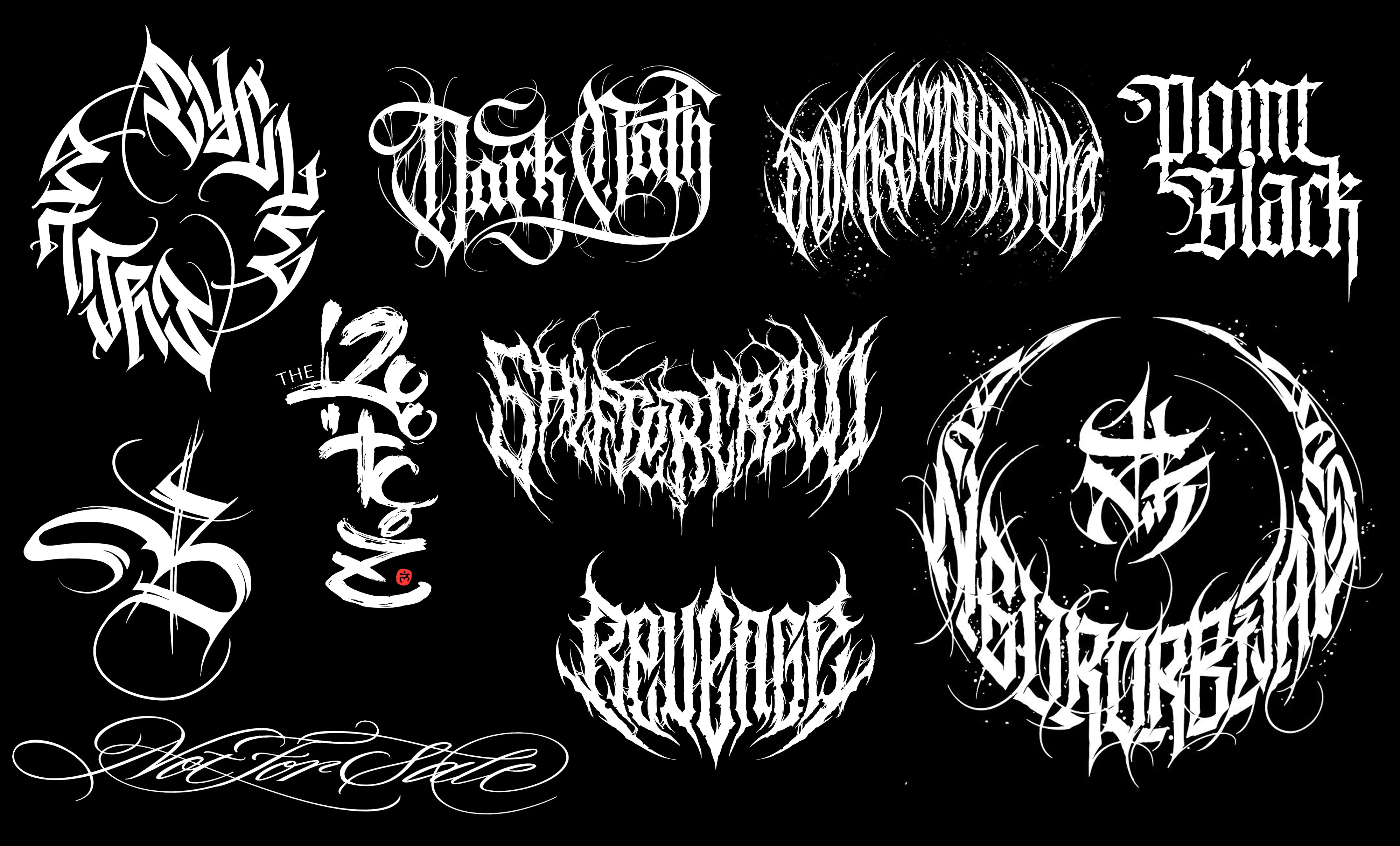Dark Lettering and Logotypes calligraphy design illustration lettering logo logodesign logotype tattoo typography