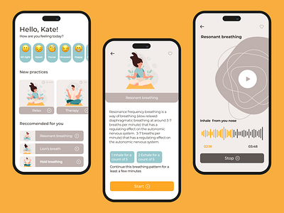 Mobile app for meditation design meditation mobile mobile app ui ux web design yoga