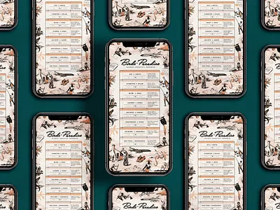 Birds of Paradise Mobile Cocktail Menu branding creative agency design graphic design illustration logo logotype restaurant branding vector