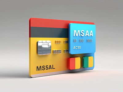 Card Icon - 3d Model of MSAA Card Icon 3d bank card crypto cute design graphic design icon logo master mastercard minimal model motion graphics