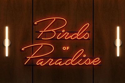 Birds of Paradise Neon Signage Design branding creative agency design graphic design illustration logo logotype restaurant branding vector