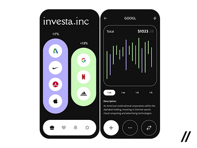 Investment Tracking Mobile IOS App animation app app design app interaction dashboard design finance fintech investment mobile mobile app mobile ui motion online stock track tracking ui uiux ux