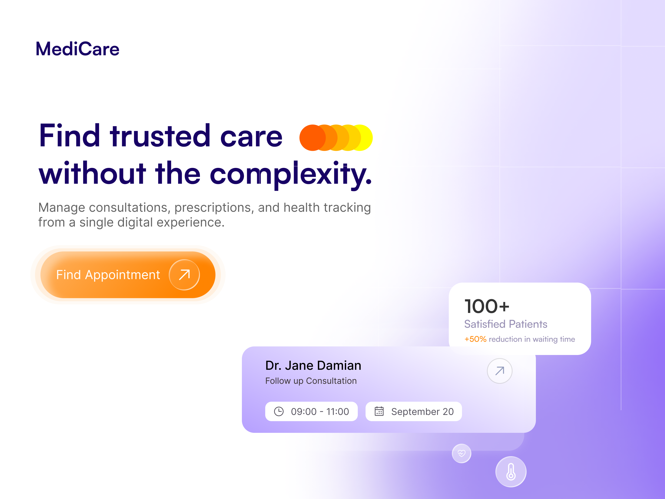 Web healthcare concept for clinics and medical services. cleanui dribbble figma healthcare landingpage medical minimaldesign ui uidesign uiux webdesign websitedesign