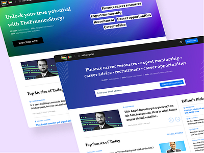 Home Page Banners banner blue design dynamic finance gradient home page impactful news purple ui uiux ux