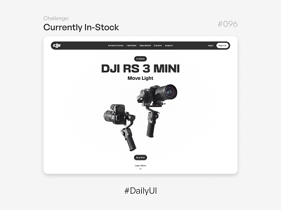 Currently In-Stock - Challenge Daily UI #096 096 cameras challenge daily ui currently in stock daily ui dji in stock product design stock ui ux web design
