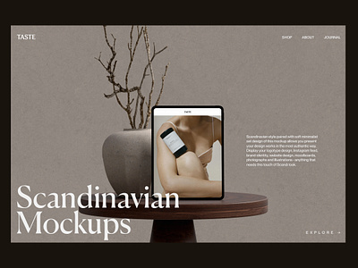 Scandinavian Device Mockups 3d beauty brand identity branding feminine graphic design ipad mockup logo logotype minimalism mockup nordic organic scandinavian ui web design website