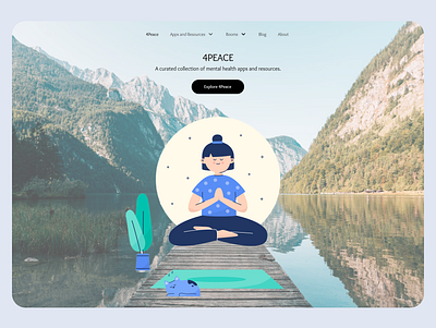 4Peace - A Mental Health App app branding design health lesson life mental health sleep stress tool ui ux vector web wellness yoga