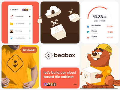 Beabox: Brand Identity Design beaver box branding cloud design file file manager illustration landingpage manager mascot platform service sketch storage typography ui ux web website