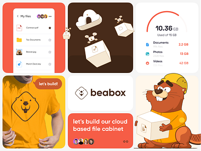 Beabox: Brand Identity Design beaver box branding cloud design file file manager illustration landingpage manager mascot platform service sketch storage typography ui ux web website