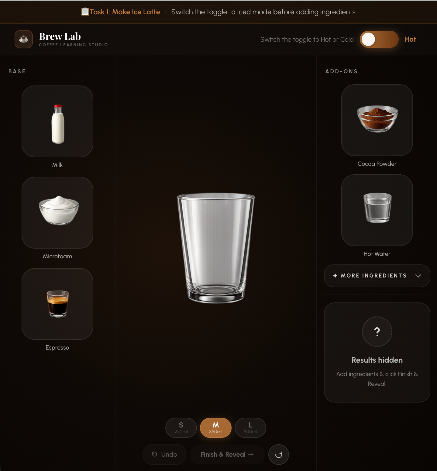 Brew Lab (coffee composition) animation graphic design ui