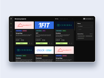 Dashboard | SeedStartups app components design ui ux webapp