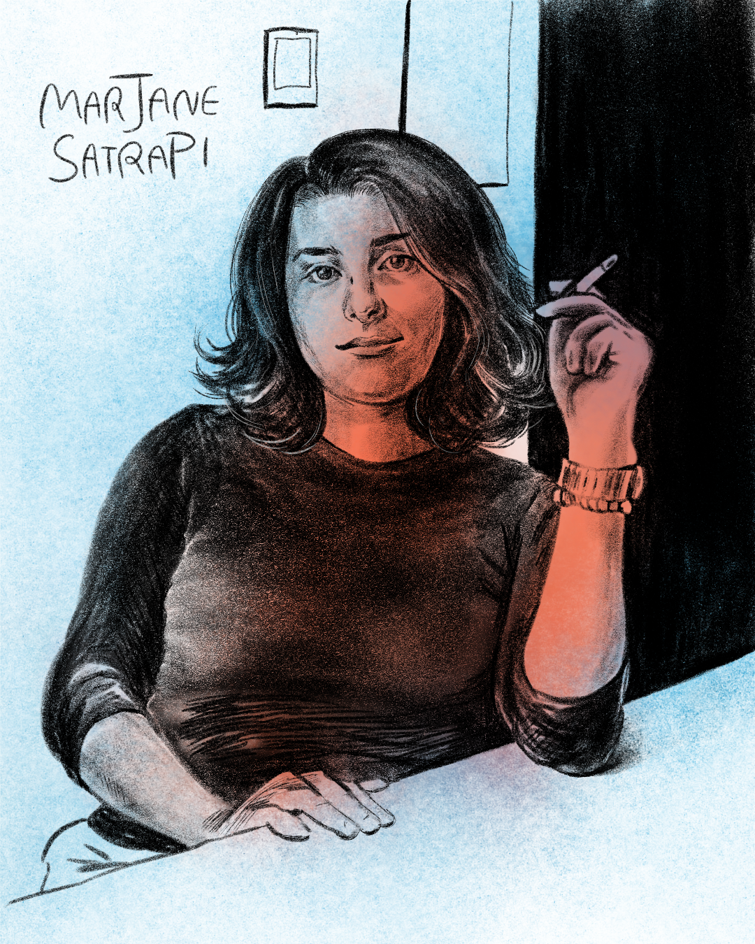 Marjane Satrapi design editorial illustration graphic design human illustration portrait
