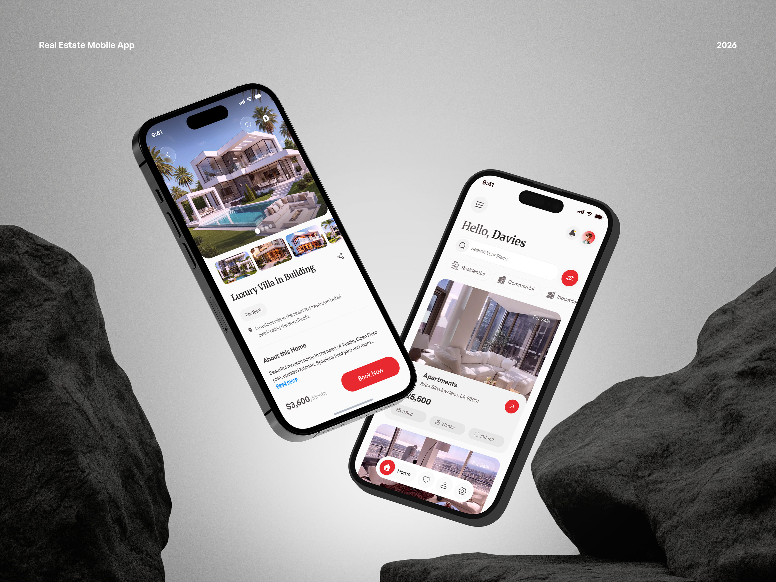 Realtor – Modern Real Estate Mobile App appdesign appui bookingapp dailyui figmadesign homeapp housingapp interfacedesign luxuryproperty mobileapp mobileui productdesign propertyapp realestateapp rentapp uidesign uiux userinterface uxdesign visualdesign