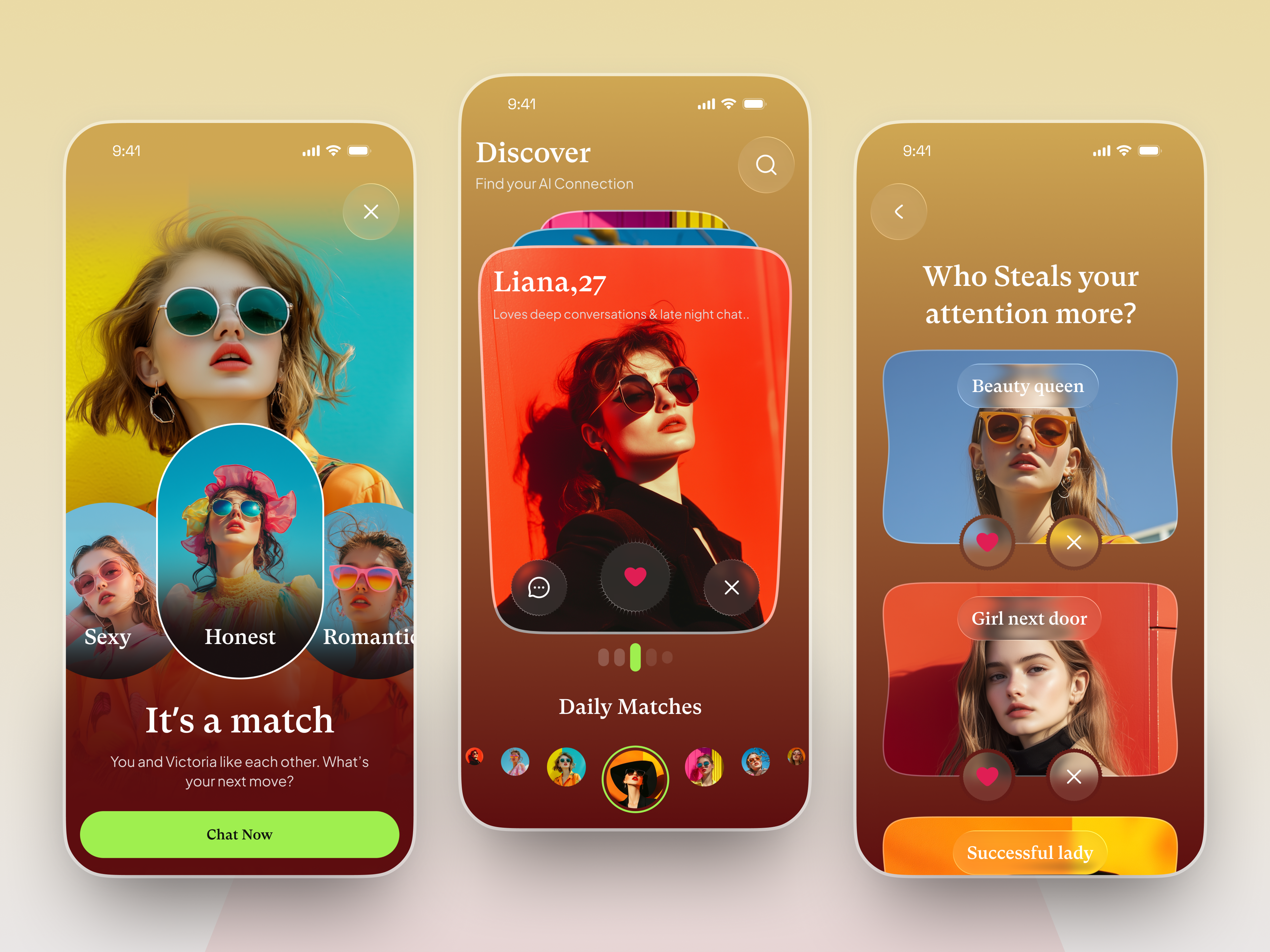 AI Soulmate Finder App UI ai app app design dating app dating platform dating ui design match finder matchmaking app mobile mobile app design mobile ui product design relationship app social app ui kit uiux user interface web