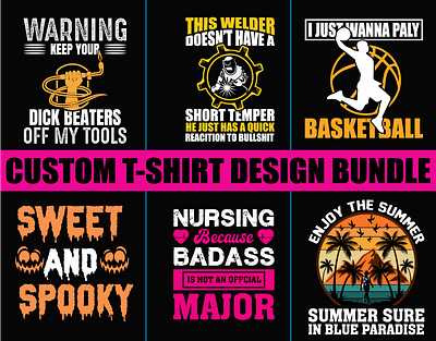 CUSTOM T-SHIRT BUNDLE . creative element graphic design grunge template text typography vector vector design