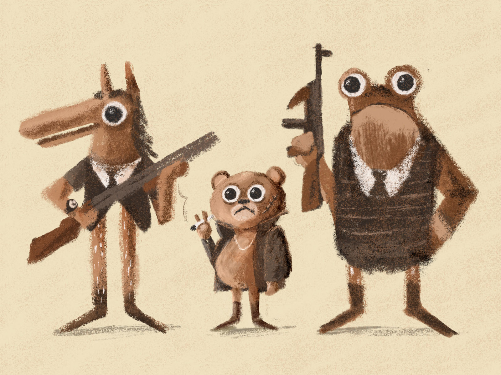 The goodfather animal cartoon character character design illustration