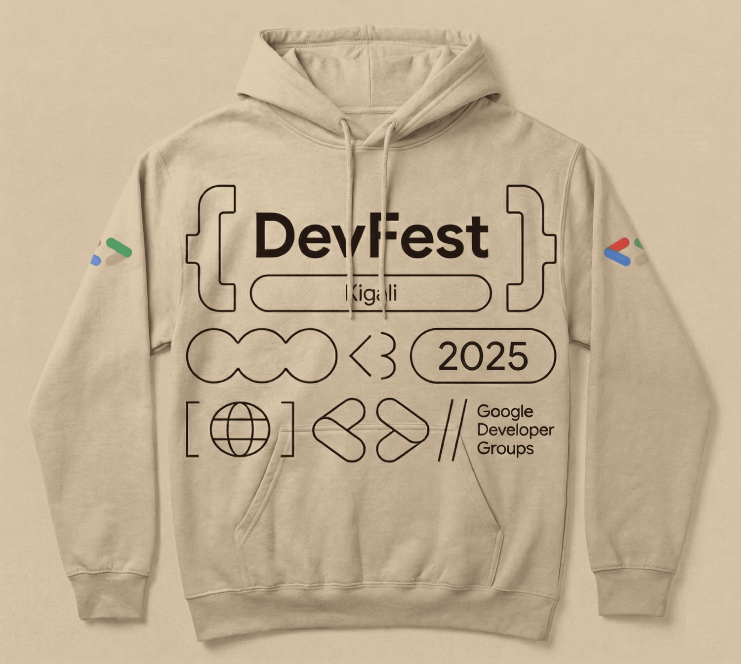 Example of DevFest Kigali 2025 hoddie & T-Shirt